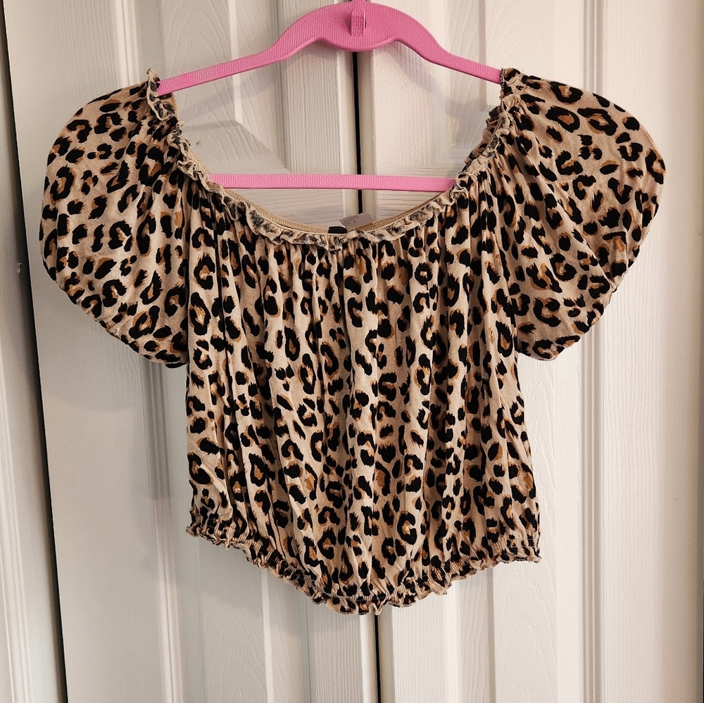Cheetah Crop Top, H&M, Size M
